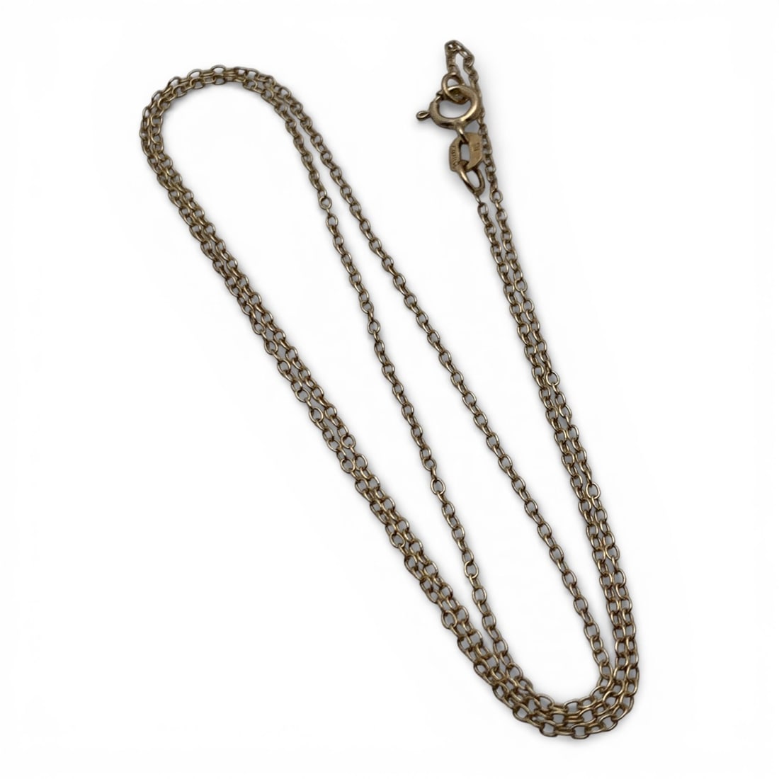 Sterling Silver Gold Tone Necklace: Marked 925 - 18" Long - 0.9 Grams