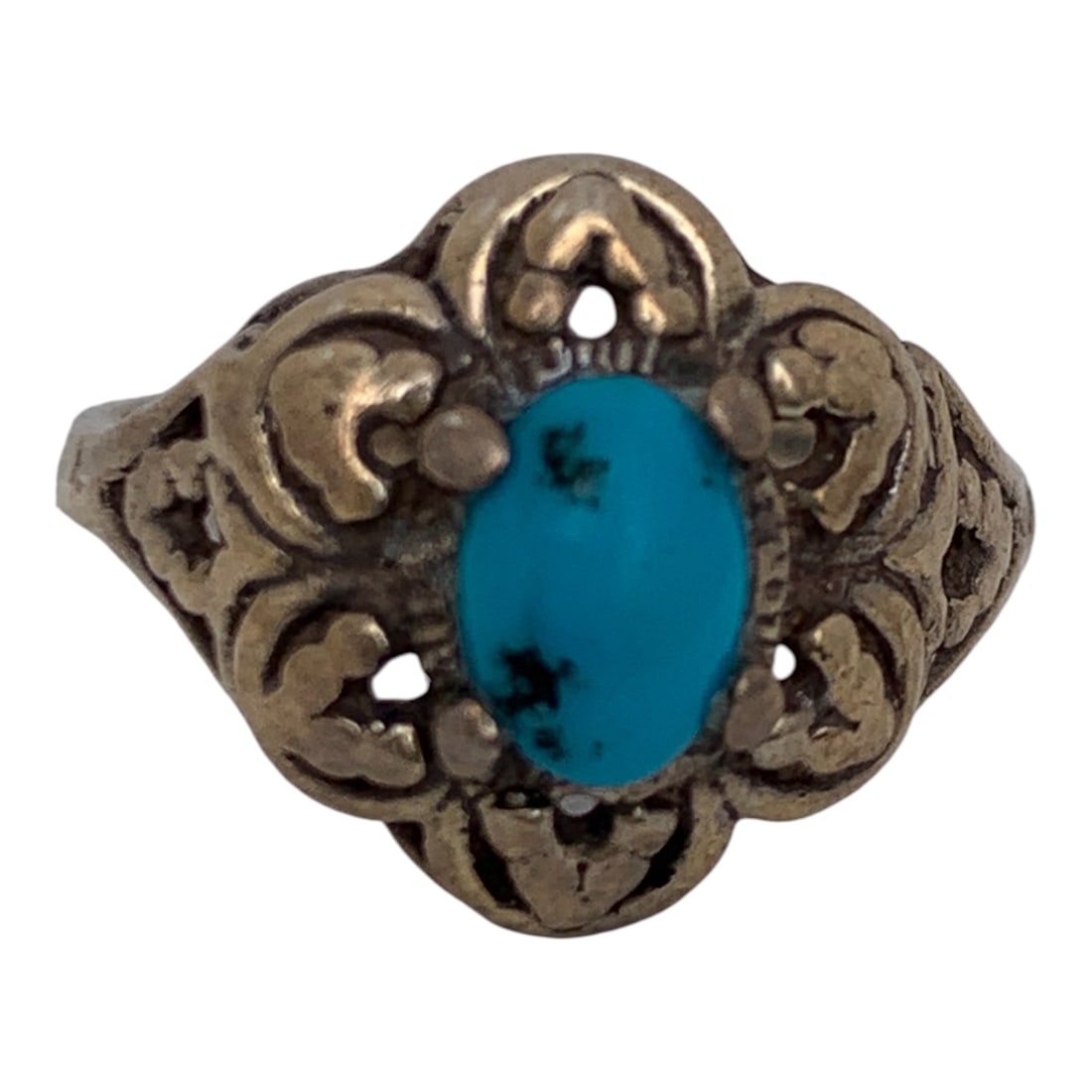 Silver & Blue Stone Ring (1 of 5)
