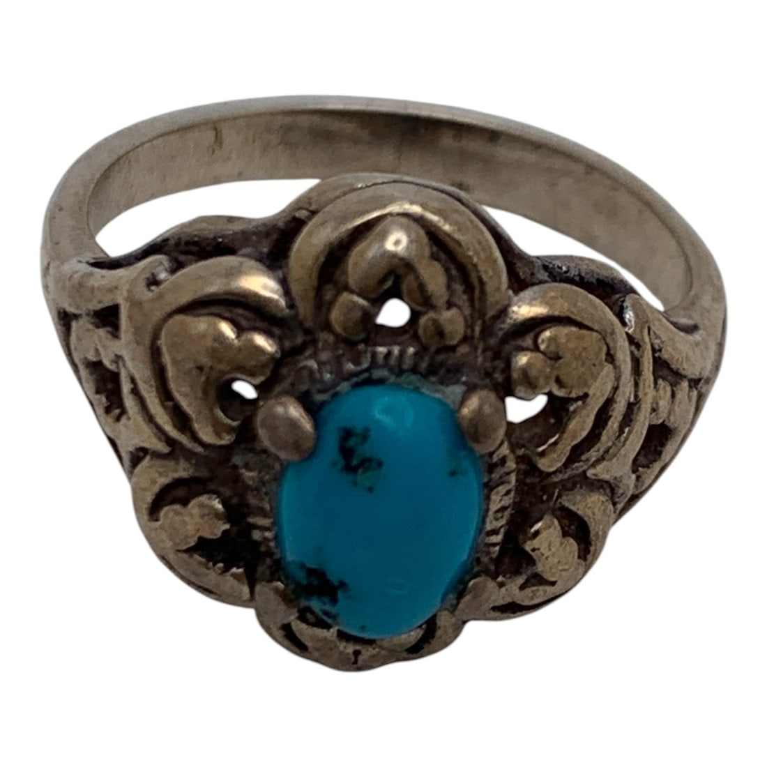 Silver & Blue Stone Ring - 5