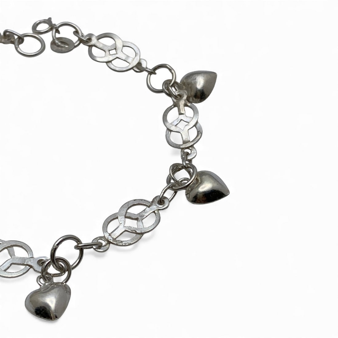 Sterling Silver Heart Charm Bracelet - 2