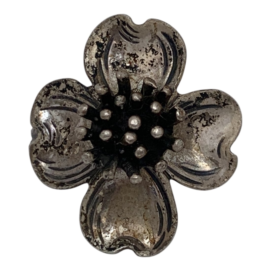 Silver Flower Ring: Tests Silver - Size 5.25 - 3.4 Grams