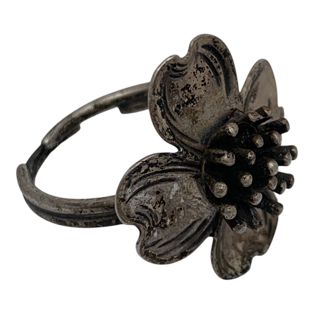 Silver Flower Ring - 4