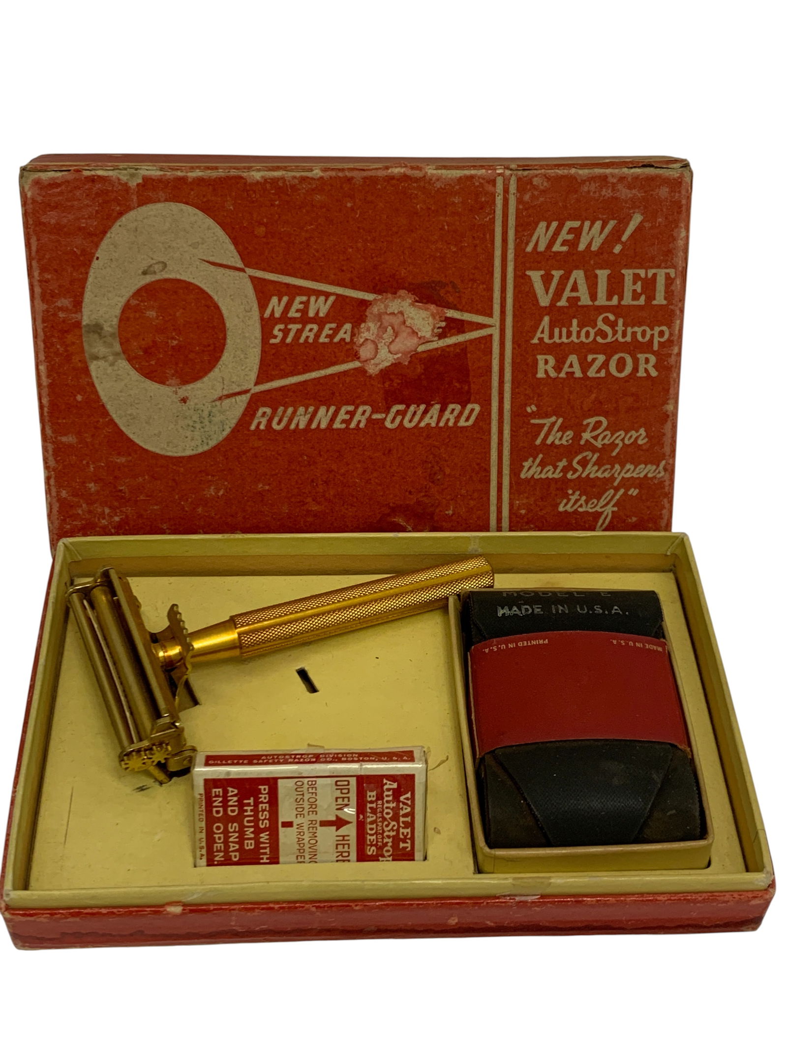 Vintage Valet Autostrop Razor Set: Includes Razor, Extra Blades, Leather Strop And Original Box