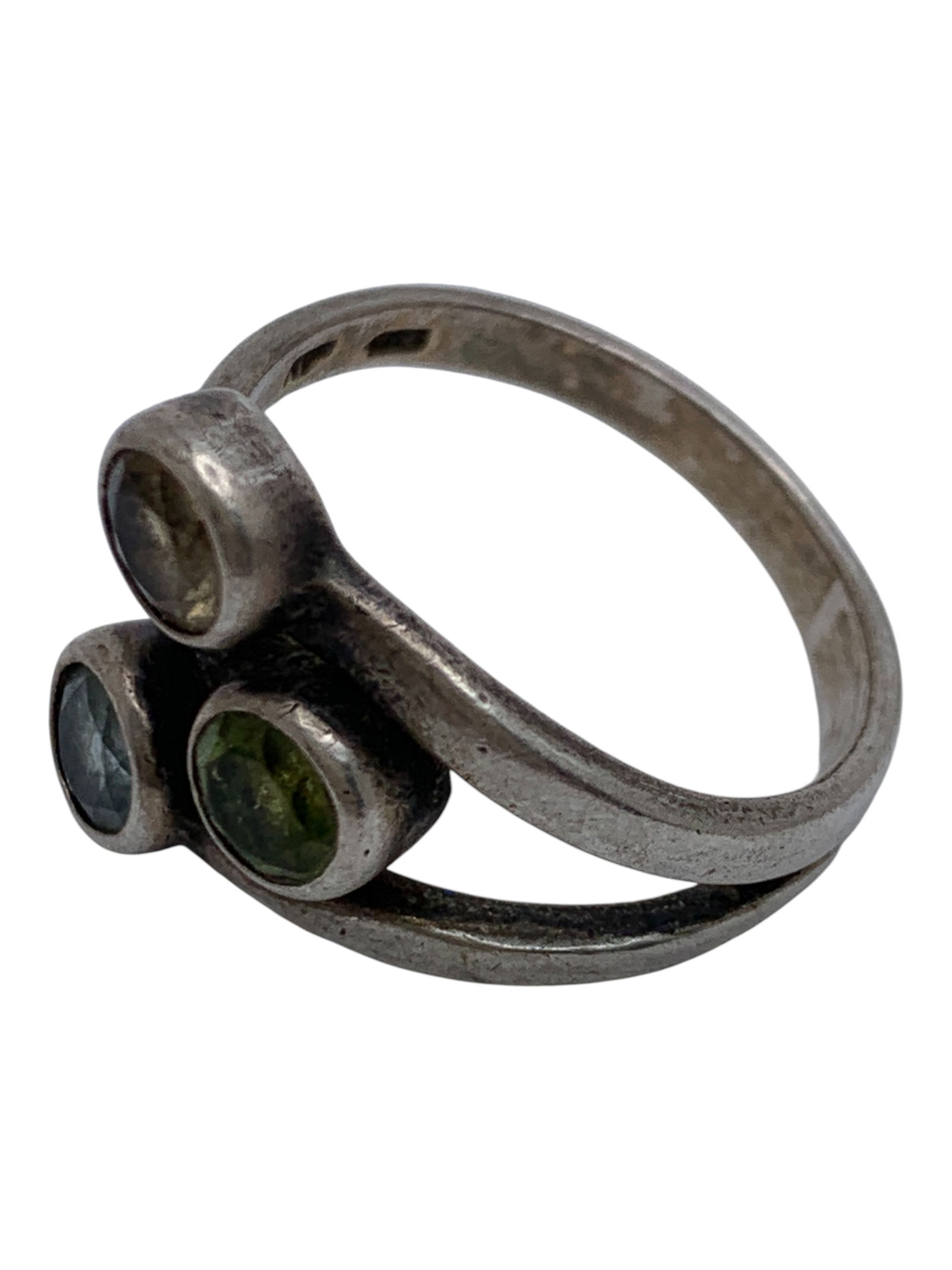 Sterling Silver Ring With Colored Stones - 3