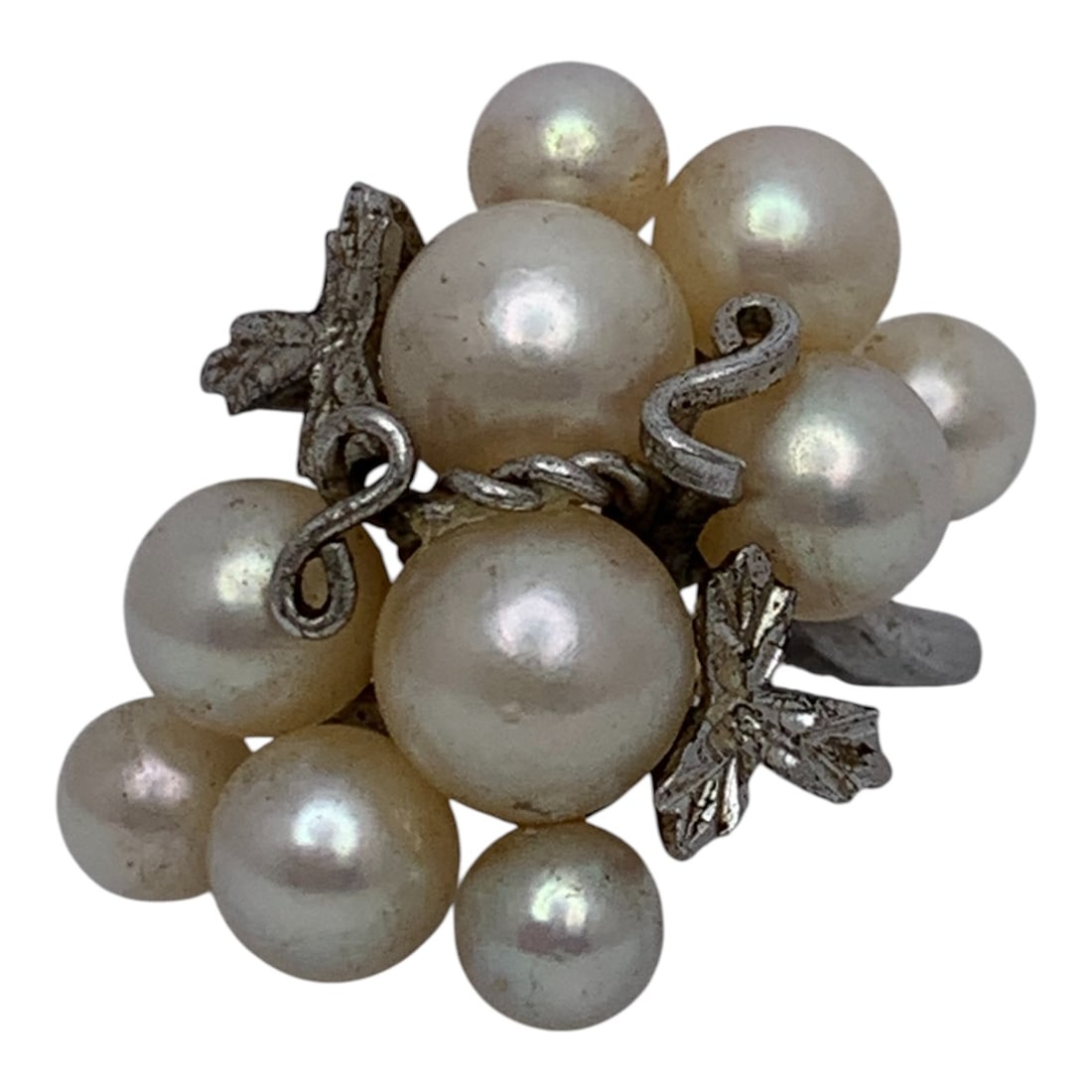 Silver & White Pearl Ring: Marked Silver - Size 5 - 5.7 Grams