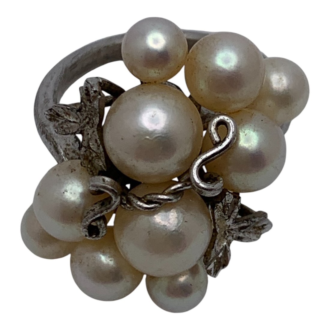 Silver & White Pearl Ring - 5