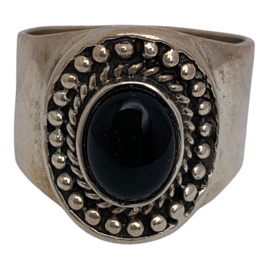 Sterling Silver & Black Stone Ring (1 of 6)