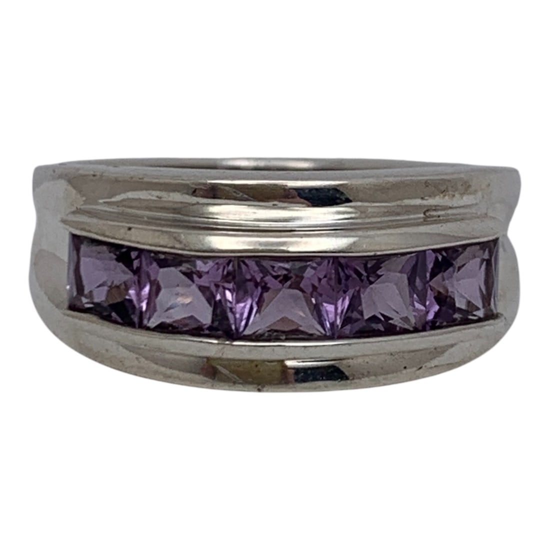 Sterling Silver Ring With Purple Stones (1 of 6)