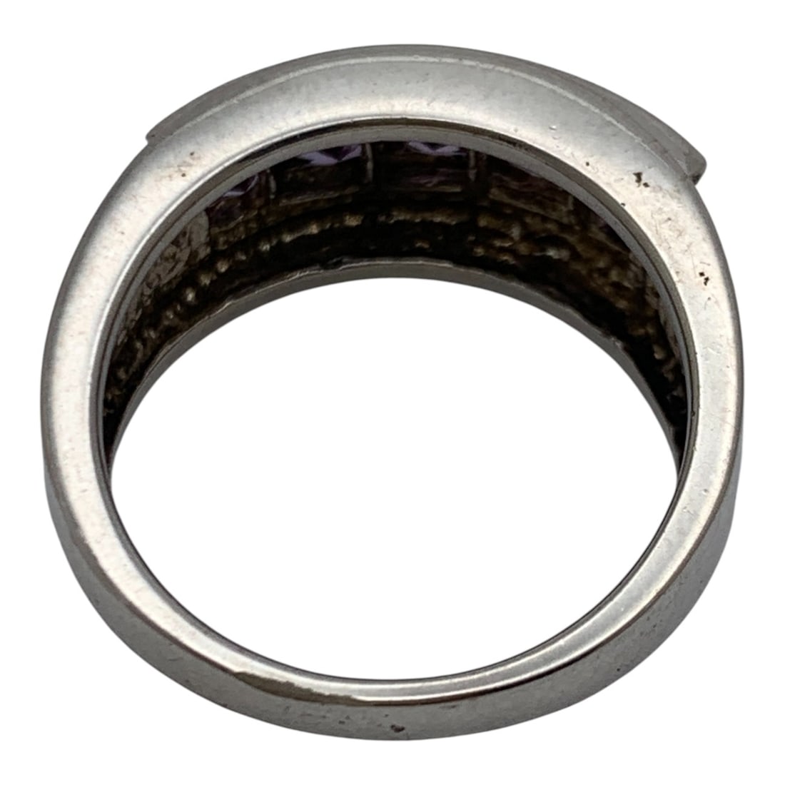 Sterling Silver Ring With Purple Stones - 2