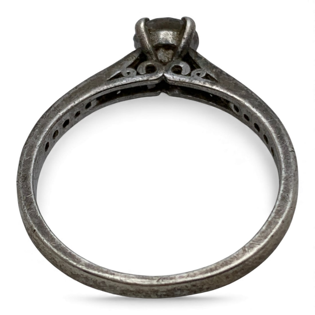 Sterling Silver Ring With Clear Stones - 2