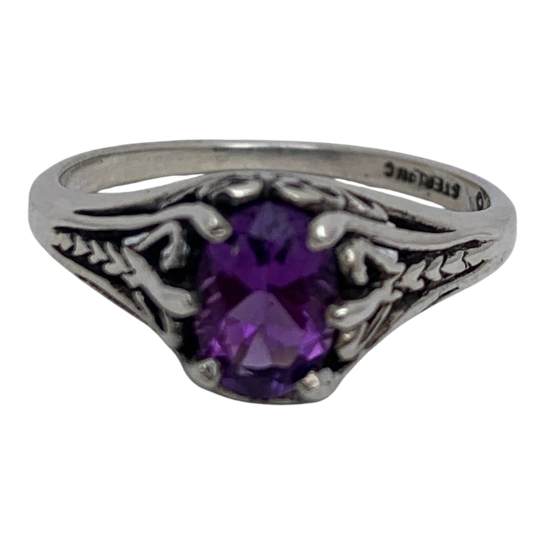 Sterling Silver & Purple Stone Ring (1 of 6)