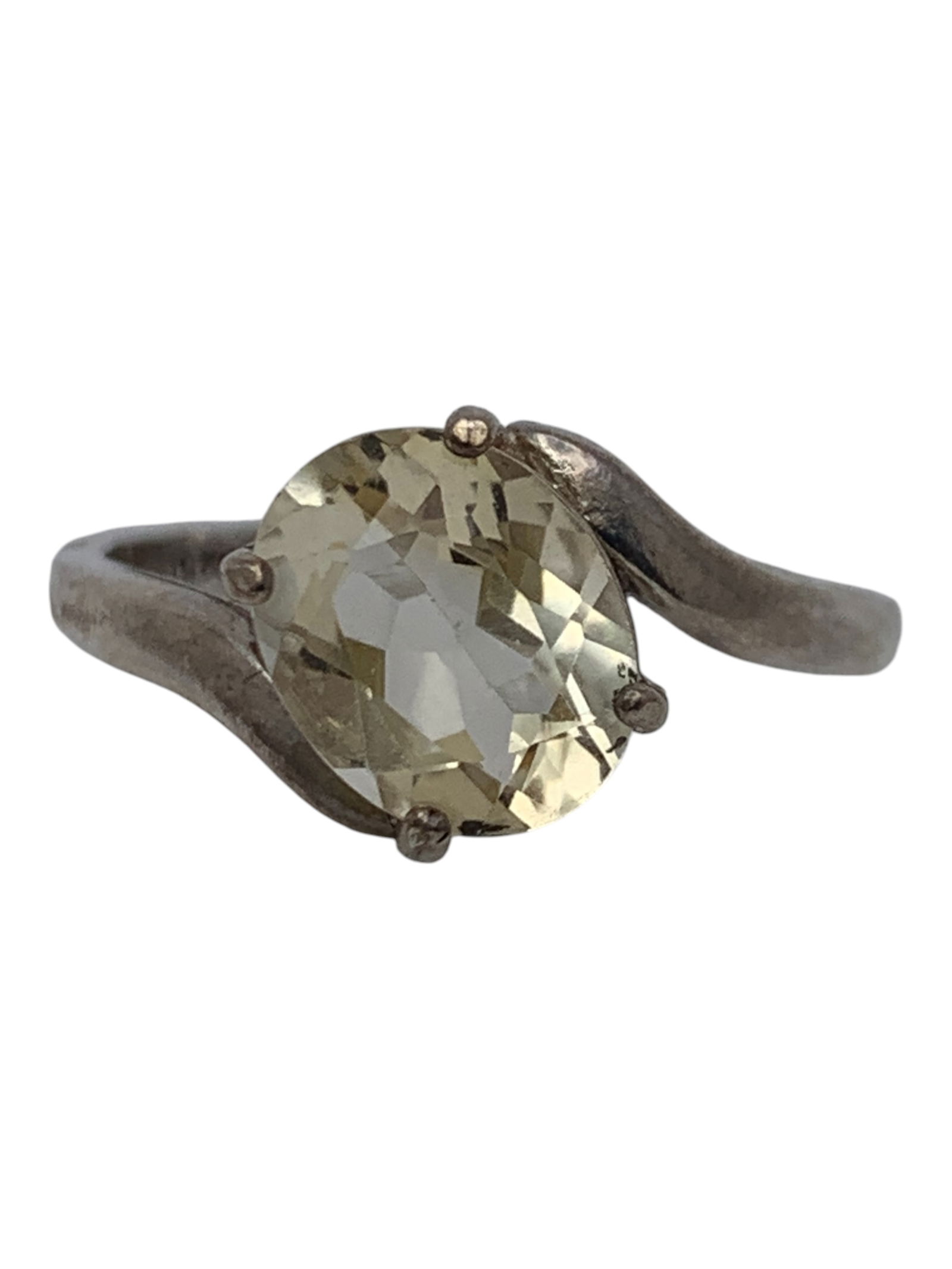 Sterling Silver & Yellow Stone Ring (1 of 6)