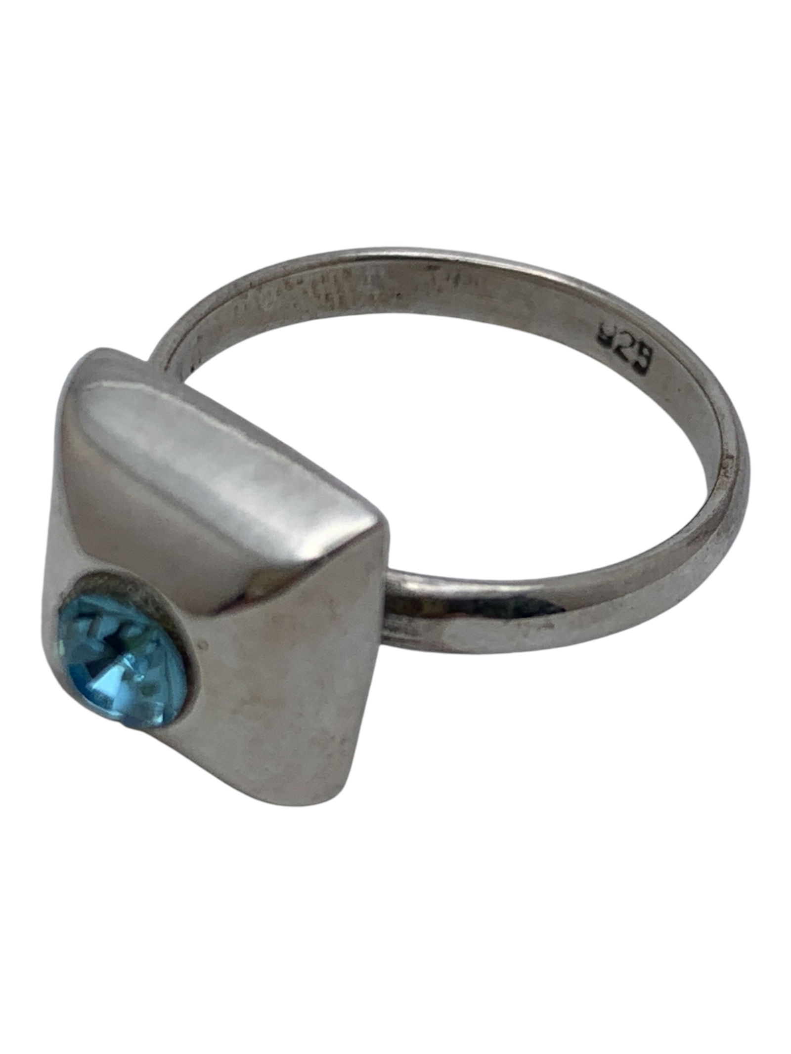Sterling Silver & Blue Stone Ring - 3