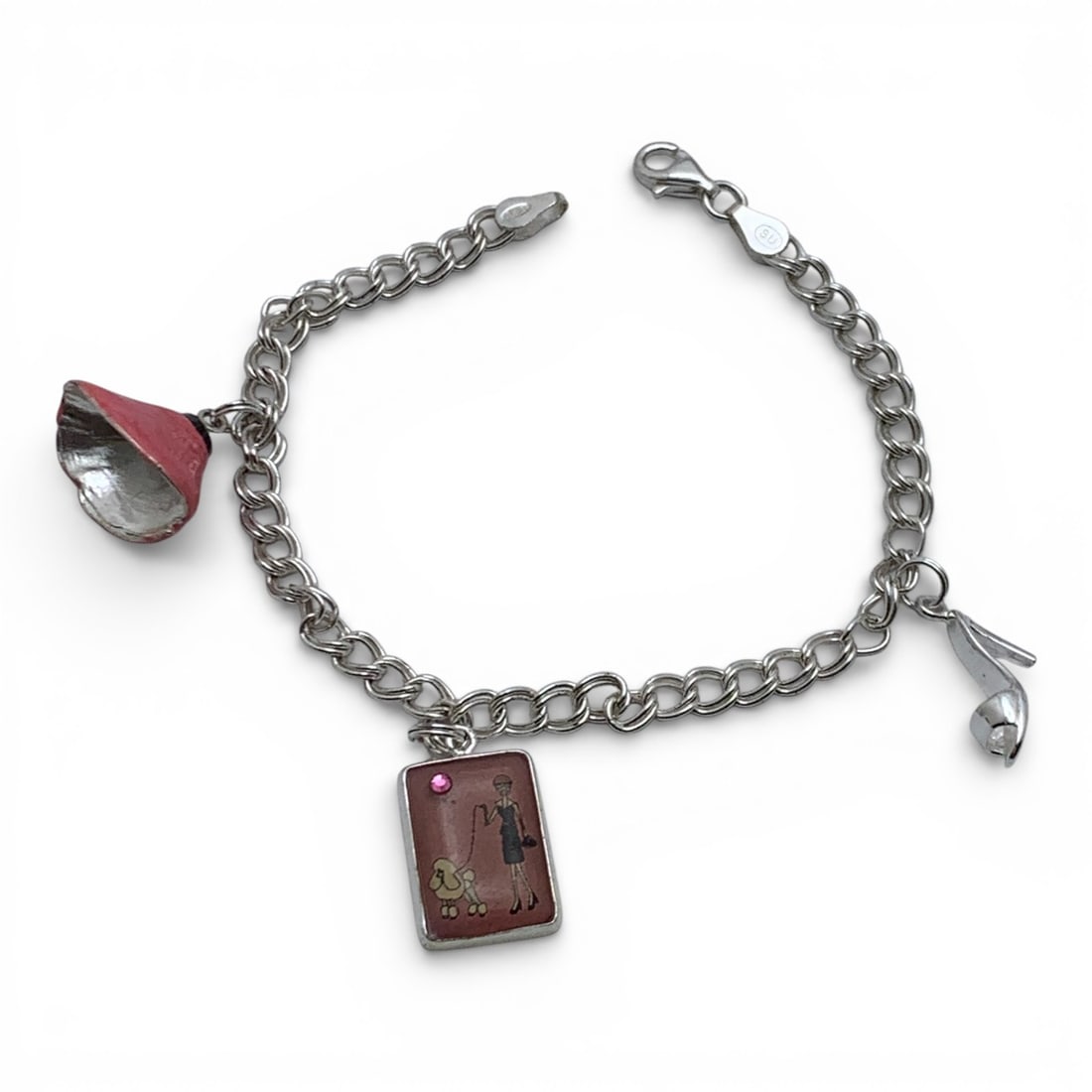 Sterling Silver Charm Bracelet - 6