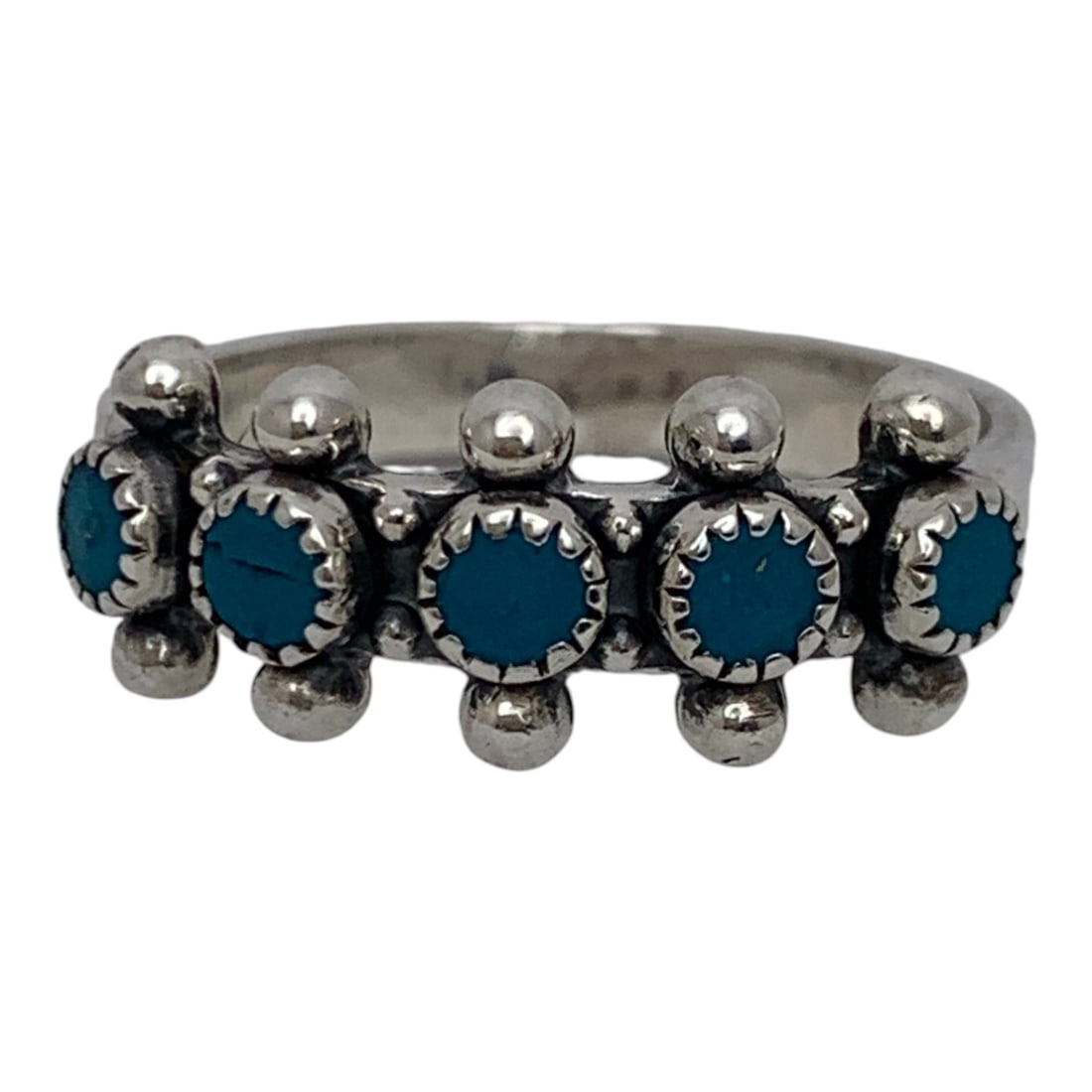Sterling Silver & Blue Stone Ring (1 of 6)