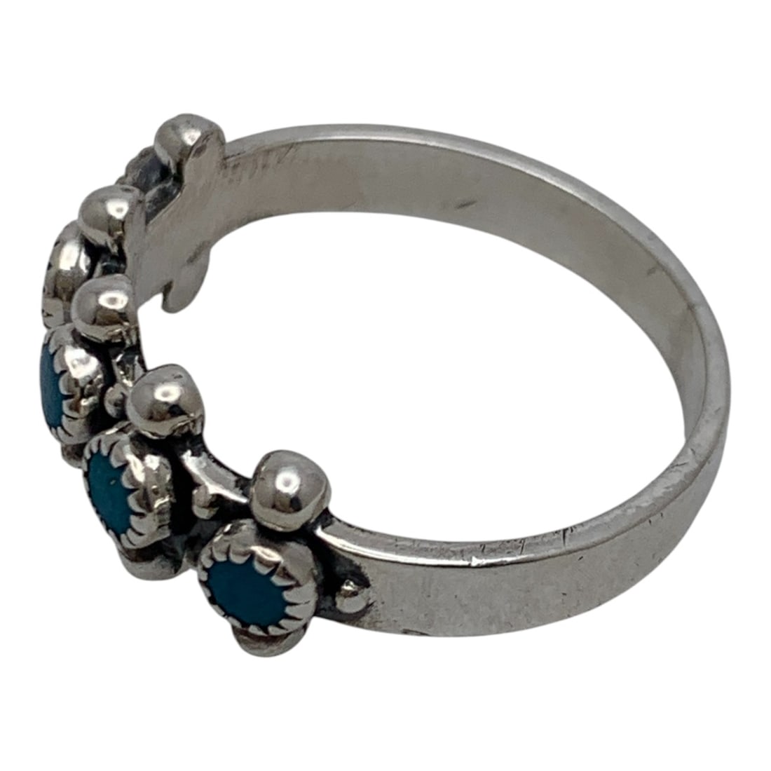Sterling Silver & Blue Stone Ring - 3