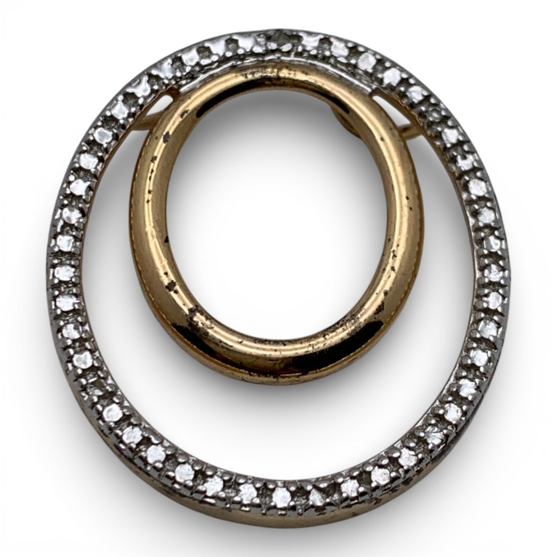 Sterling Silver Gold Tone Pendant: Marked 925 - 1" Long - 3.1 Grams