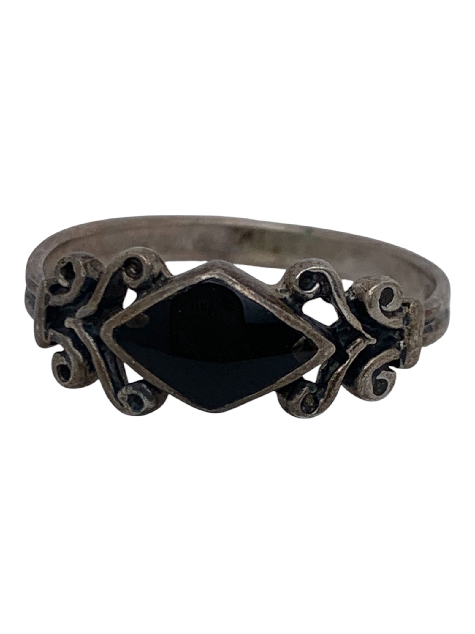 Sterling Silver & Black Stone Ring (1 of 6)