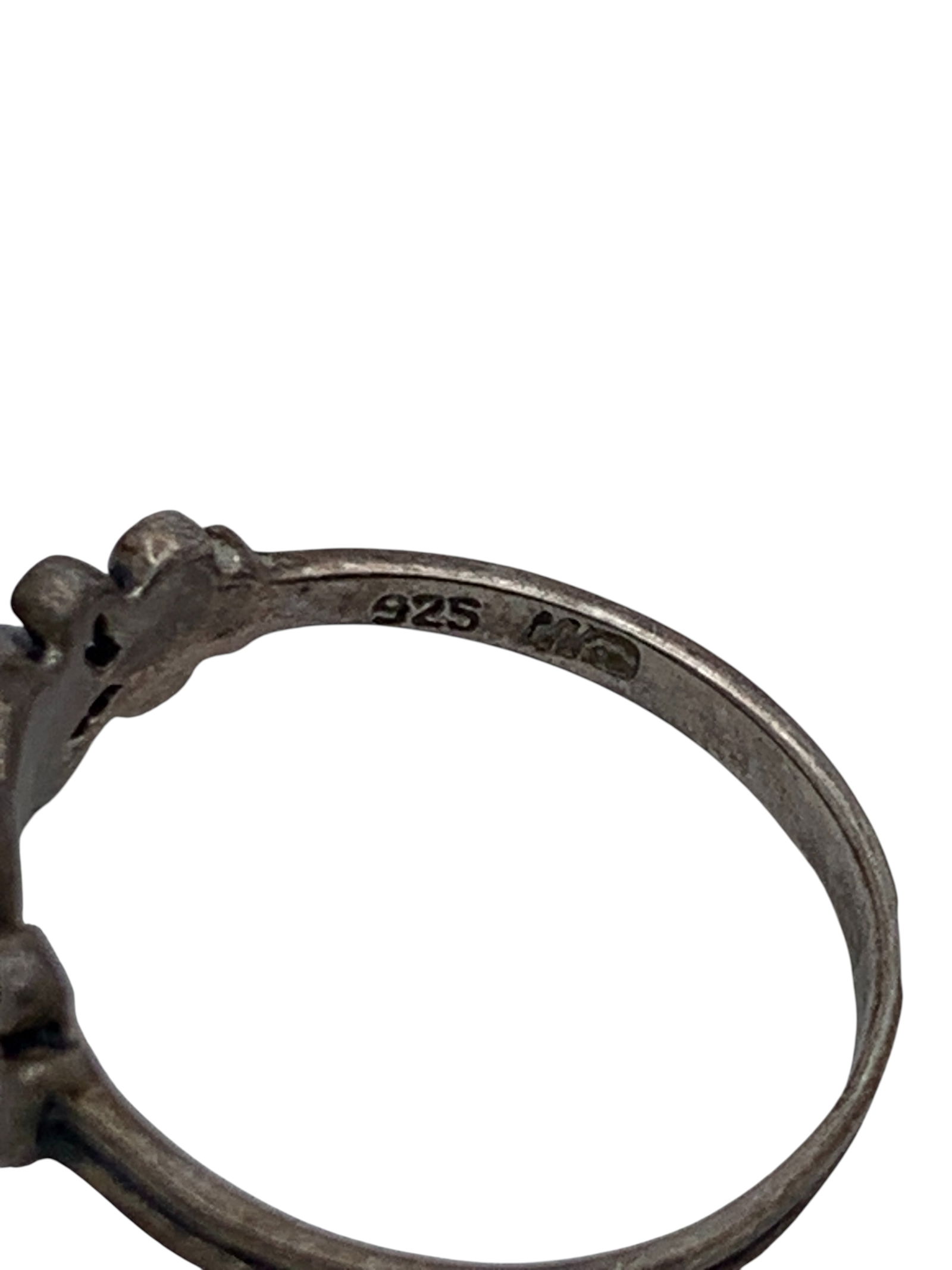 Sterling Silver & Black Stone Ring - 6