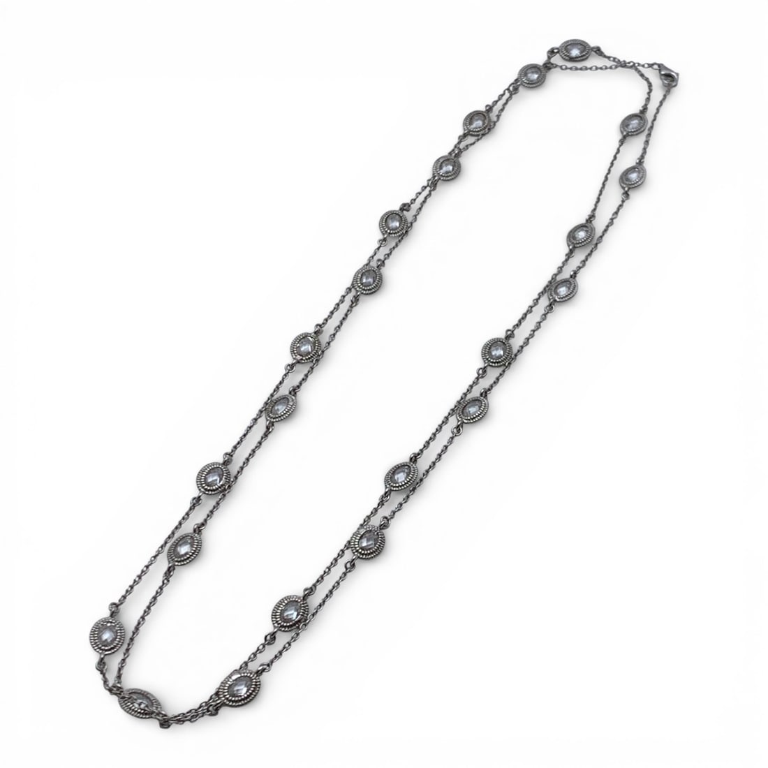 Sterling Silver Necklace With Clear Stones (1 of 6)