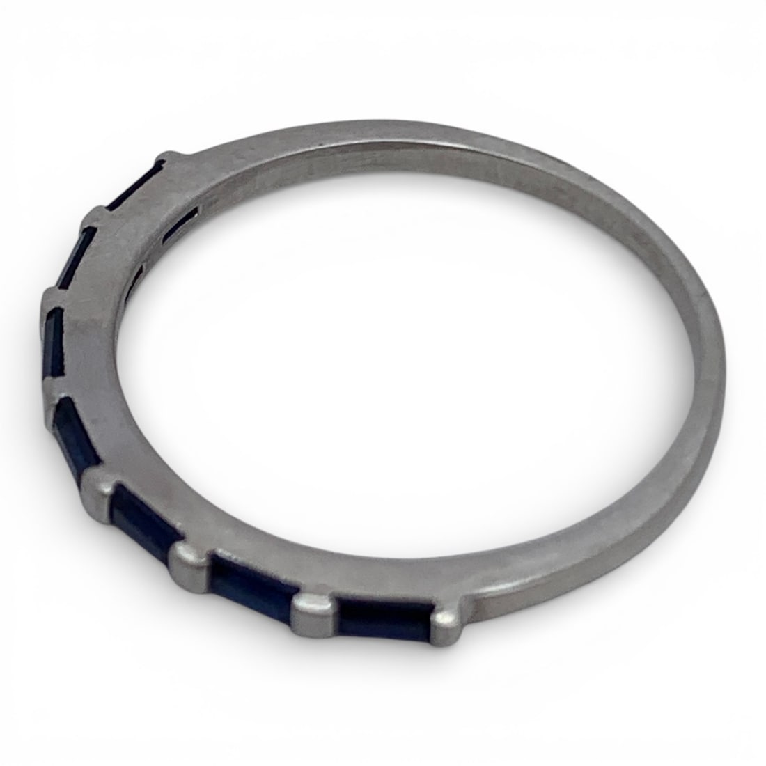 Sterling Silver Ring With Blue Stones - 3