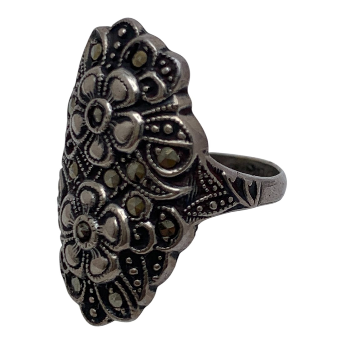 Sterling Silver & Marcasite Ring - 3