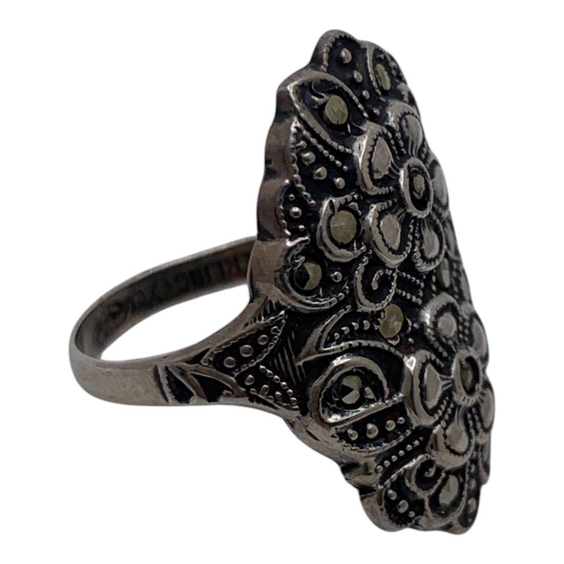 Sterling Silver & Marcasite Ring - 4
