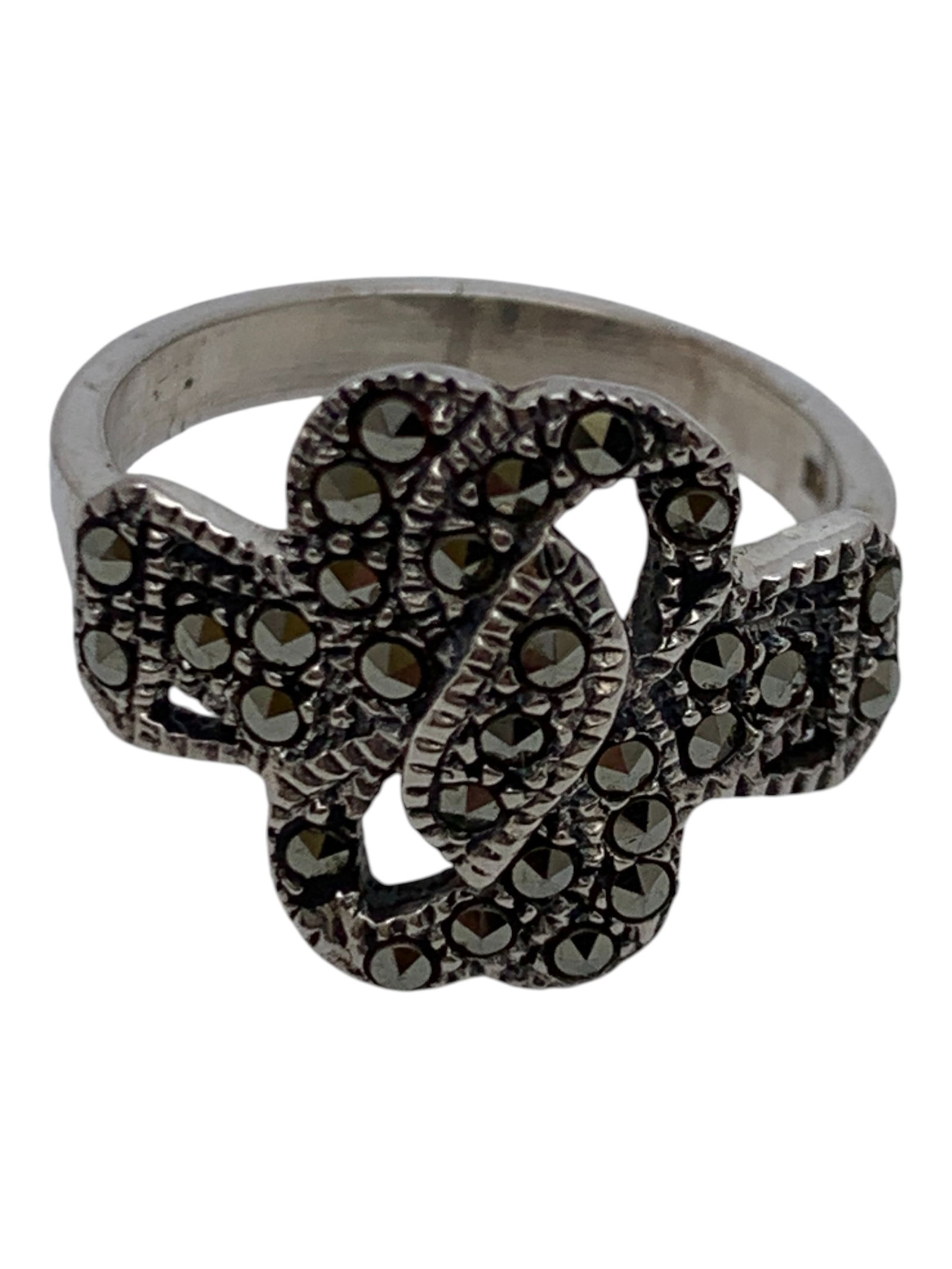 Sterling Silver & Marcasite Ring - 5