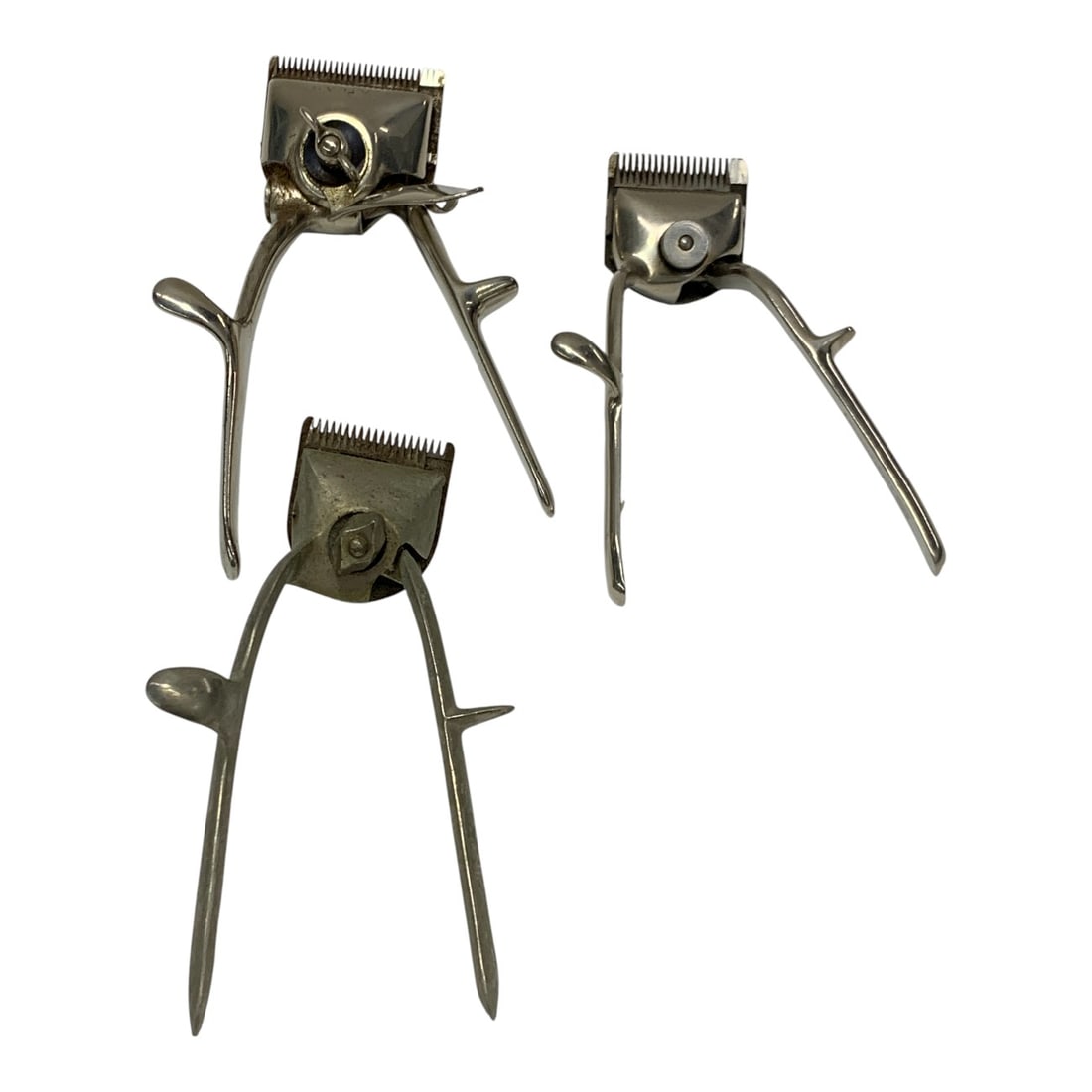 Collection Of 3 Vintage Manual Hair Clippers: See Photos
