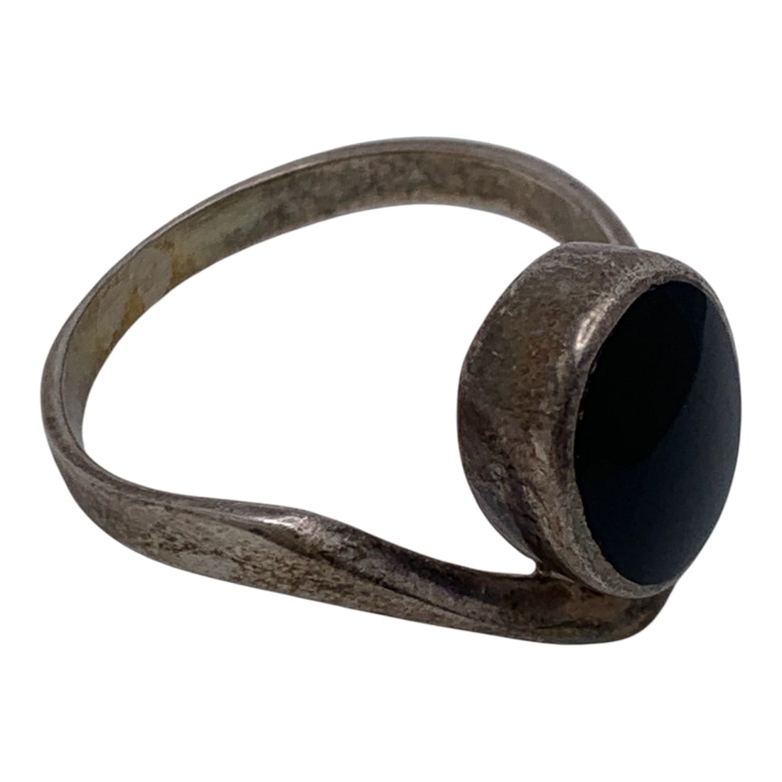 Sterling Silver & Black Stone Ring - 4