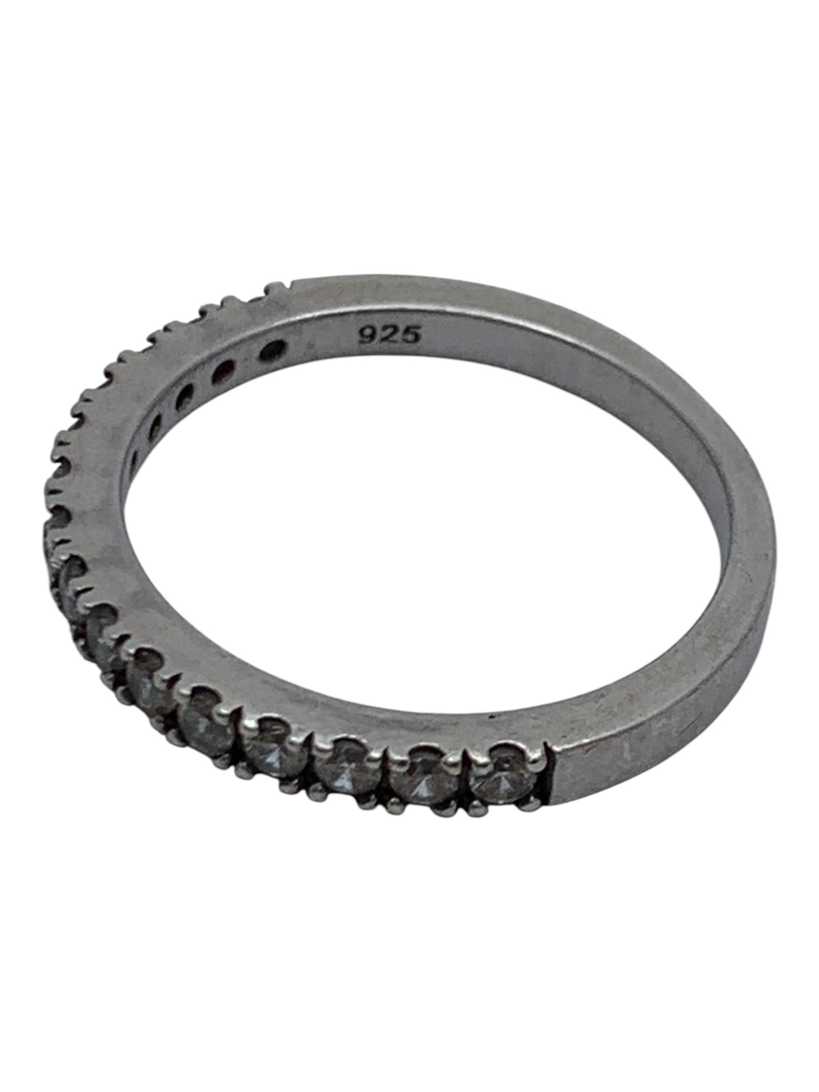 Sterling Silver Ring With Clear Stones - 5