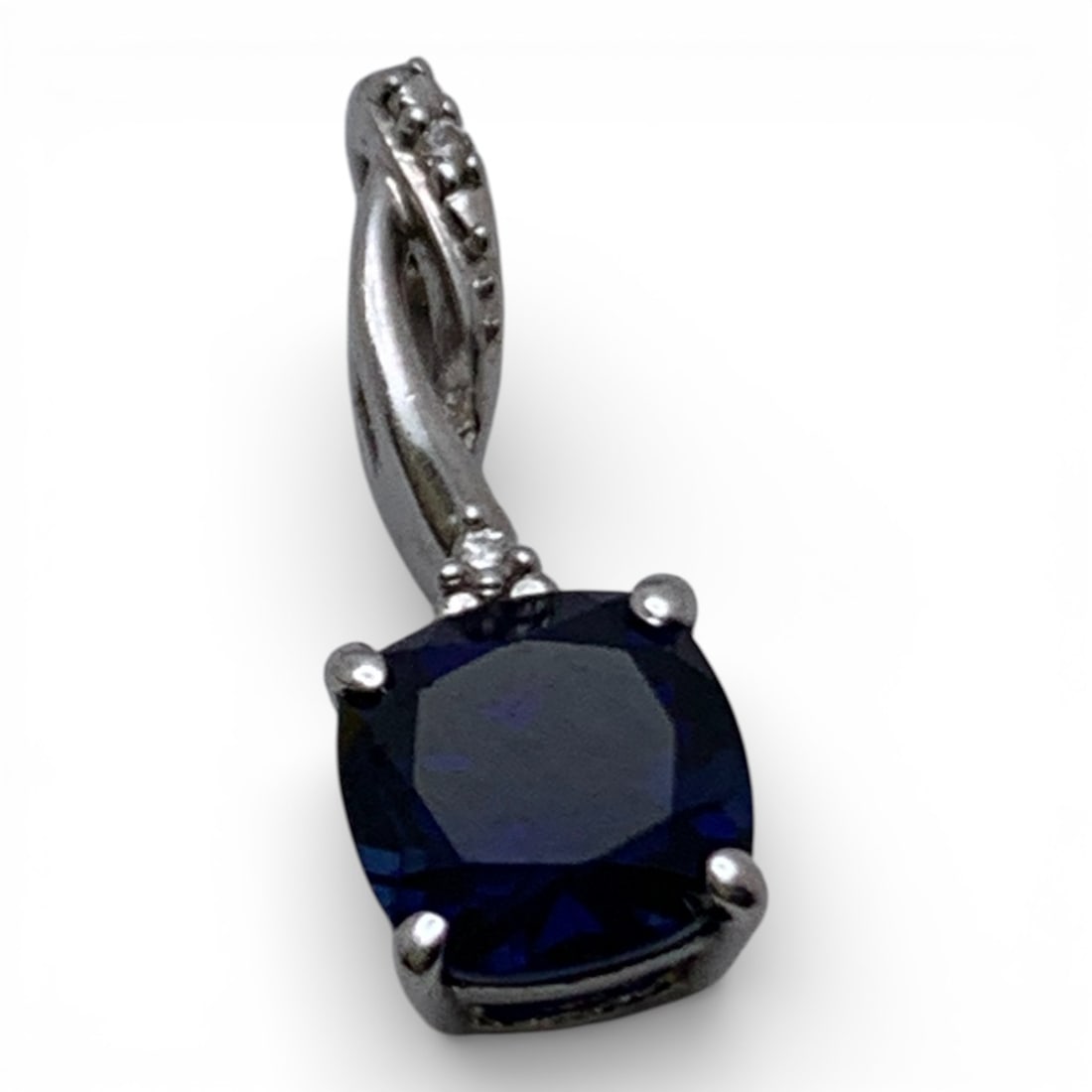 Sterling Silver & Blue Stone Pendant (1 of 3)