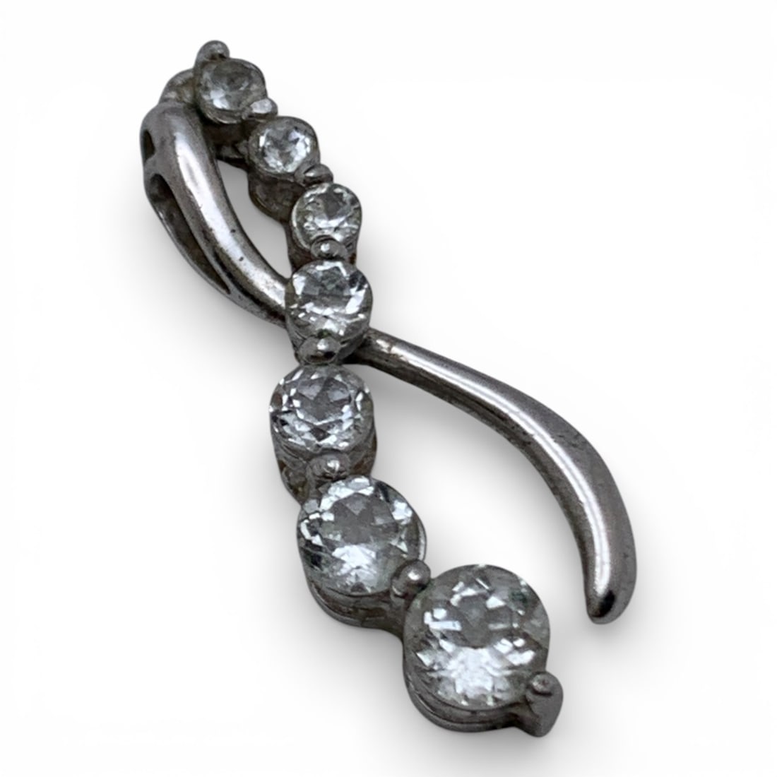 Sterling Silver Pendant With Clear Stones (1 of 3)