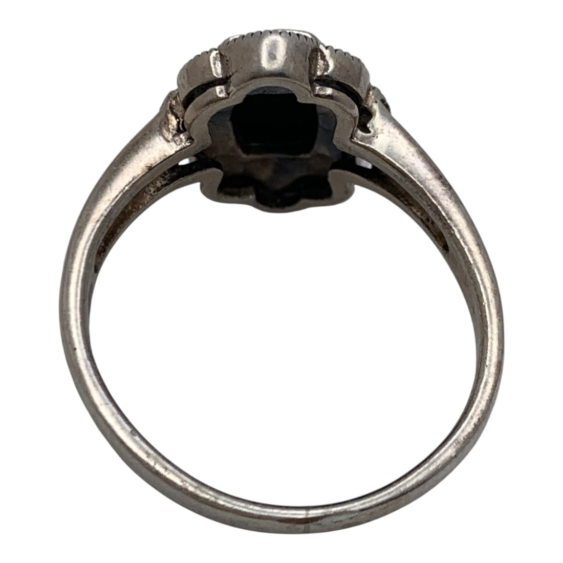 Sterling Marcasite & Black Stone Ring - 2