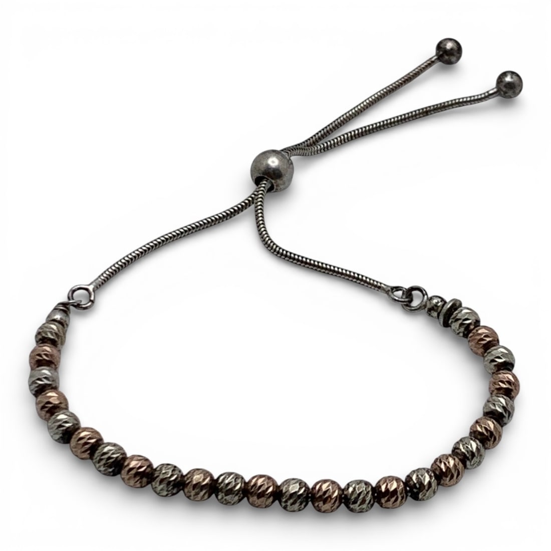 Silver Beaded Adjustable Bracelet - 3