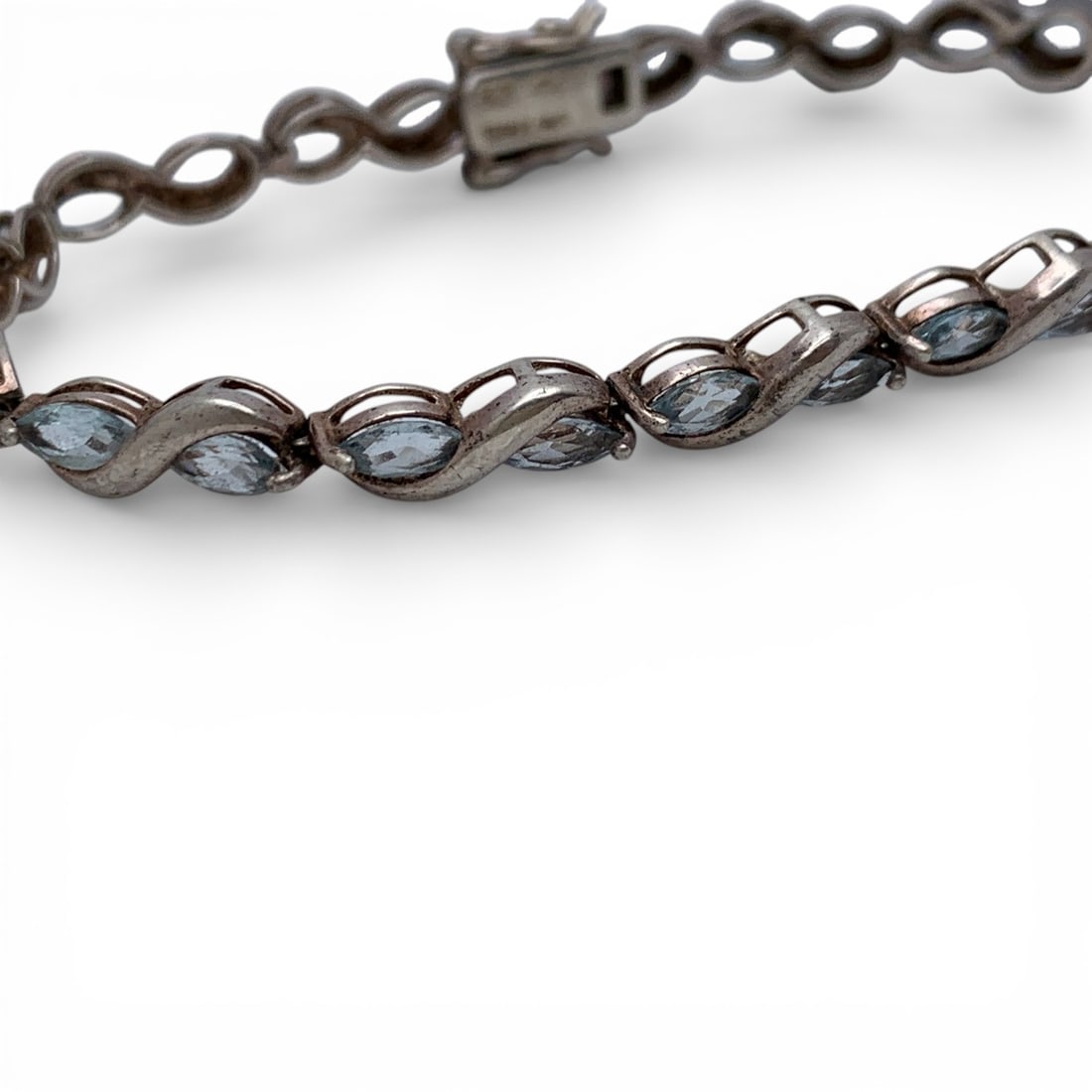 Sterling Silver & Blue Stone Bracelet - 2