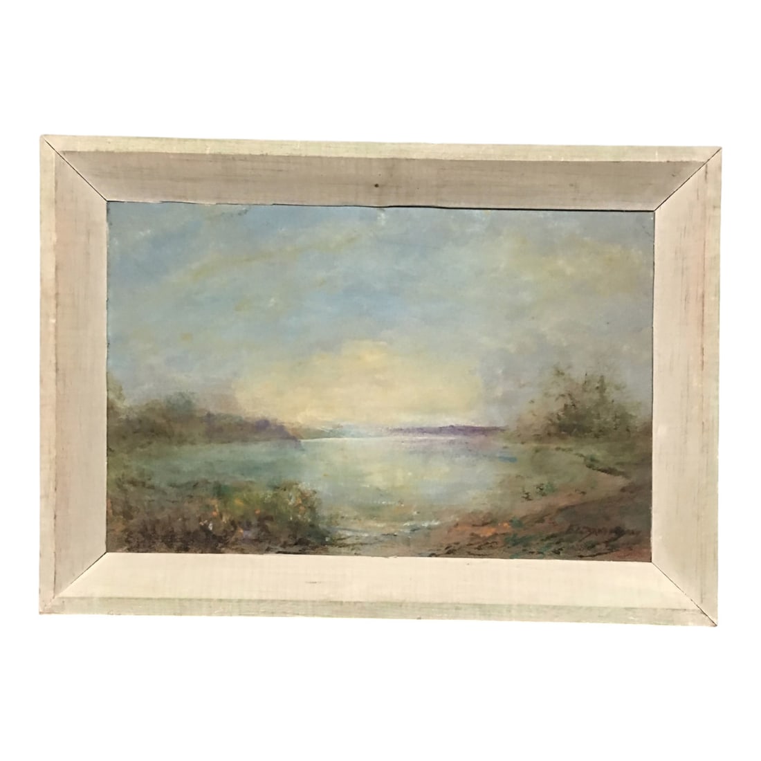 E. C. Bradshaw Oil On Board Landscape: Signed Lower Right: E. C. Bradshaw. Springfield Artist. Late 1930s - 1940s. Head Of The Photogravure Department Of Crowell Collier. Framed: 14.25" X 20.25".