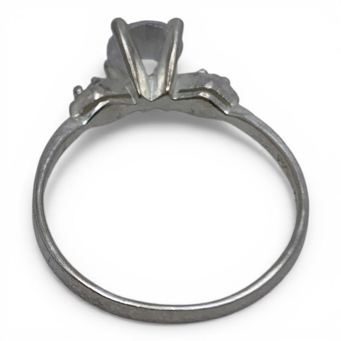 Sterling Silver Ring With Clear Stones - 2