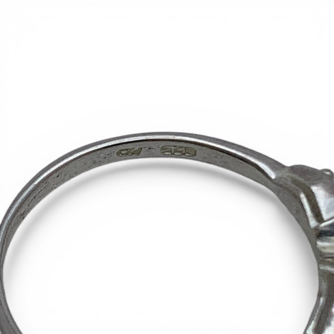 Sterling Silver Ring With Clear Stones - 6