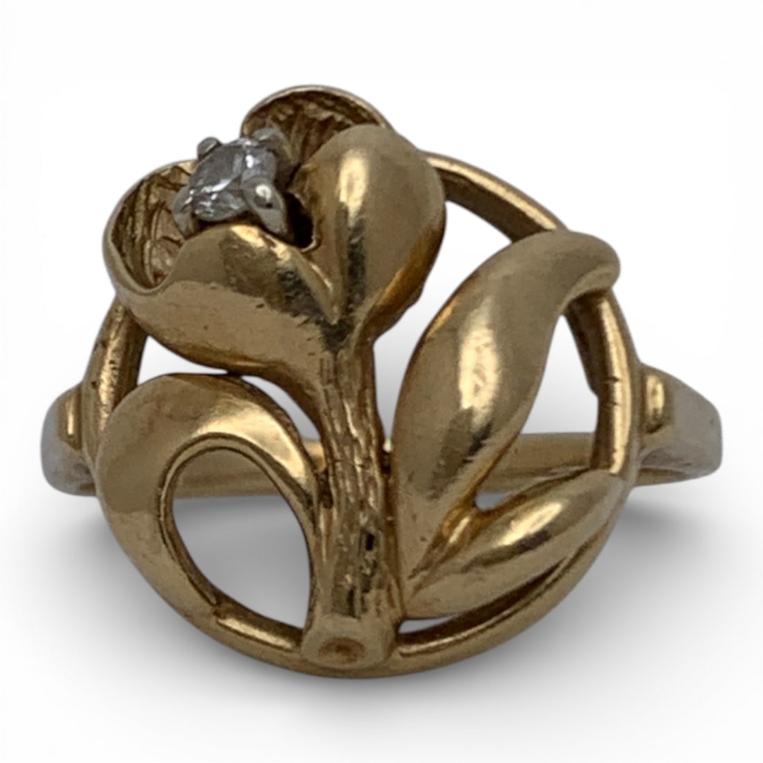 14k Yellow Gold & Diamond Ring: Marked 14k - Size 6 - 2.5 DwtGemstones Tested With Presidium Gem Tester Il - Berners Does Not Guarantee Authenticity Of Gemstones