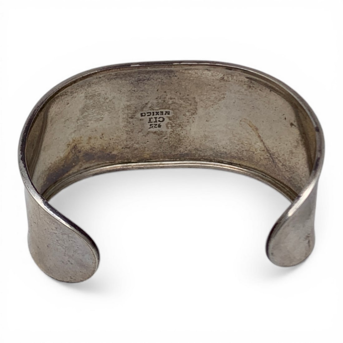 Sterling Silver & Red Stone Cuff Bracelet - 2