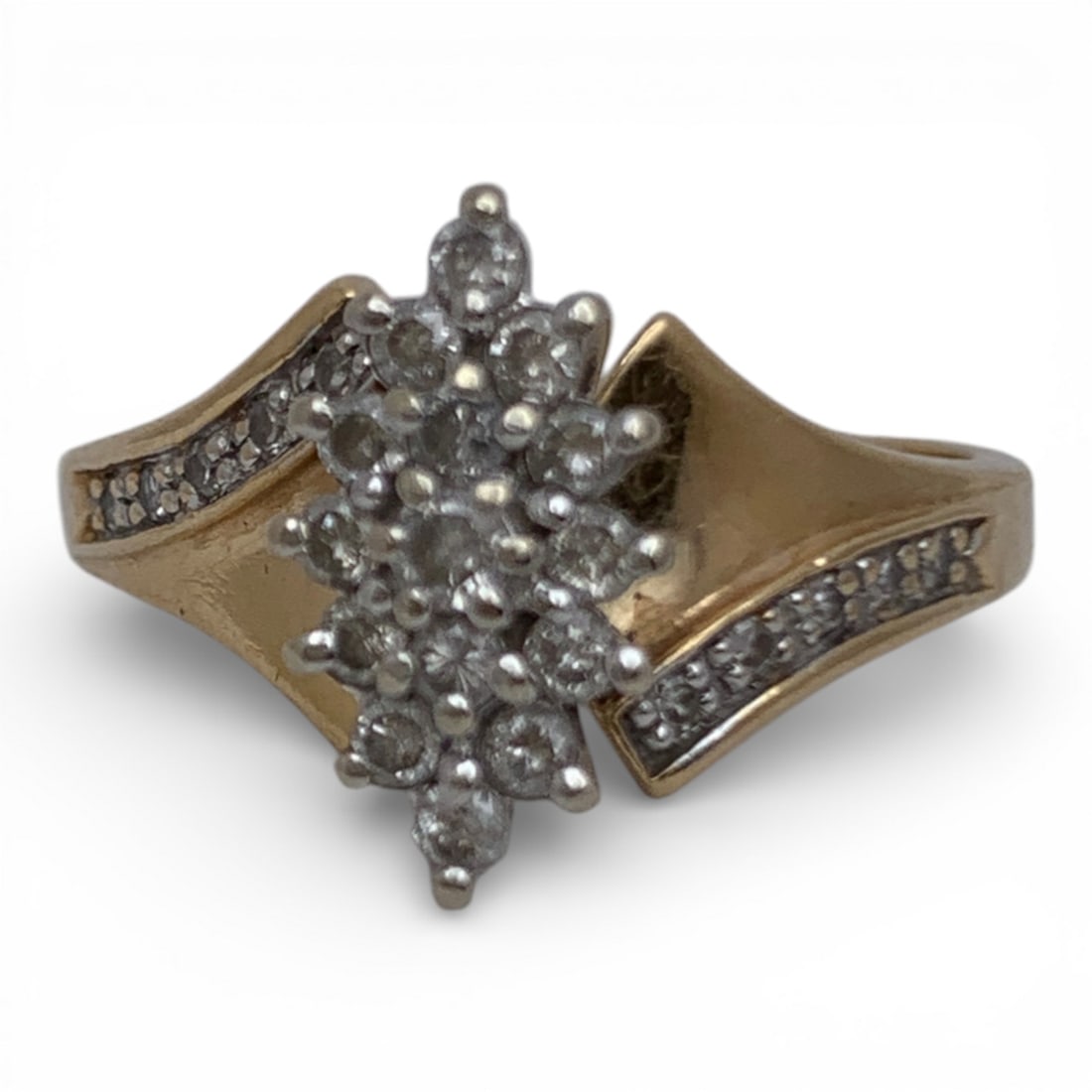 14k Yellow Gold & Diamond Ring: Marked 14k - Size 10.25 - 3.3 DwtGemstones Tested With Presidium Gem Tester Il - Berners Does Not Guarantee Authenticity Of Gemstones