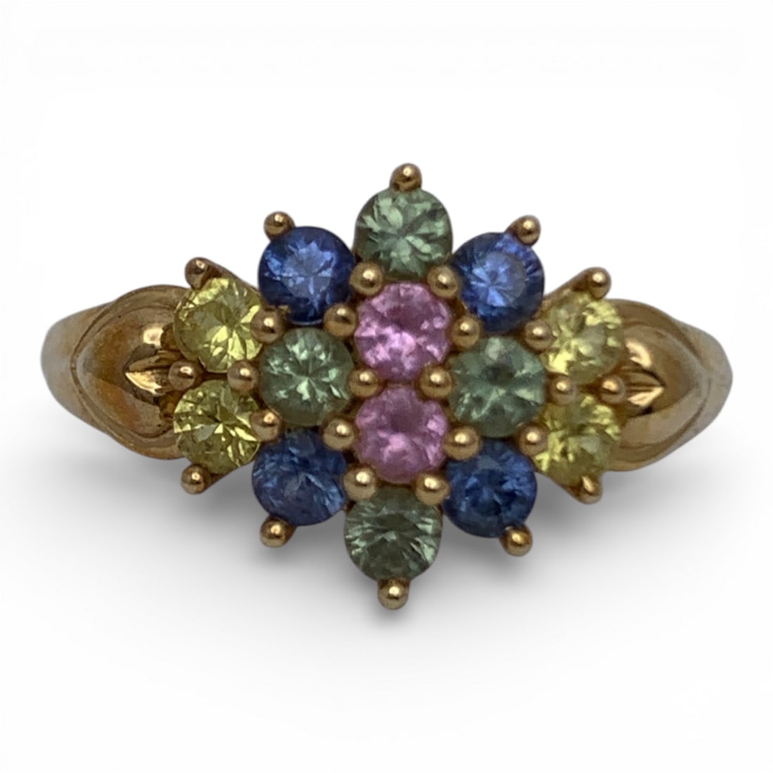 14k Yellow Gold & Colored Topaz Ring: Marked 14k - Size 8.75 - 2.4 DwtGemstones Tested With Presidium Gem Tester Il - Berners Does Not Guarantee Authenticity Of Gemstones