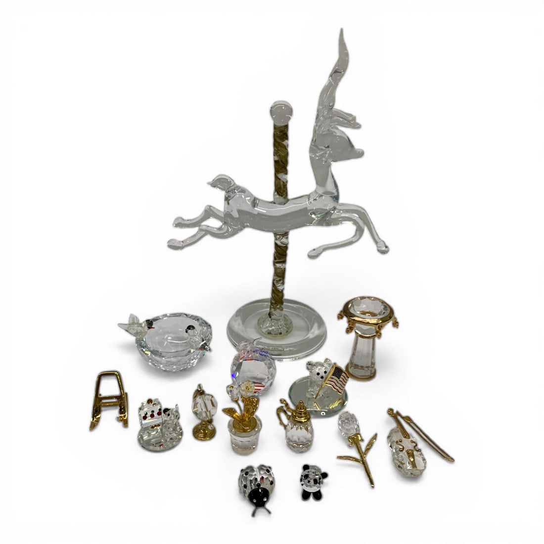 Grouping Of Glass Sculptures: Tallest Sculpture: 8 1/8" Tall