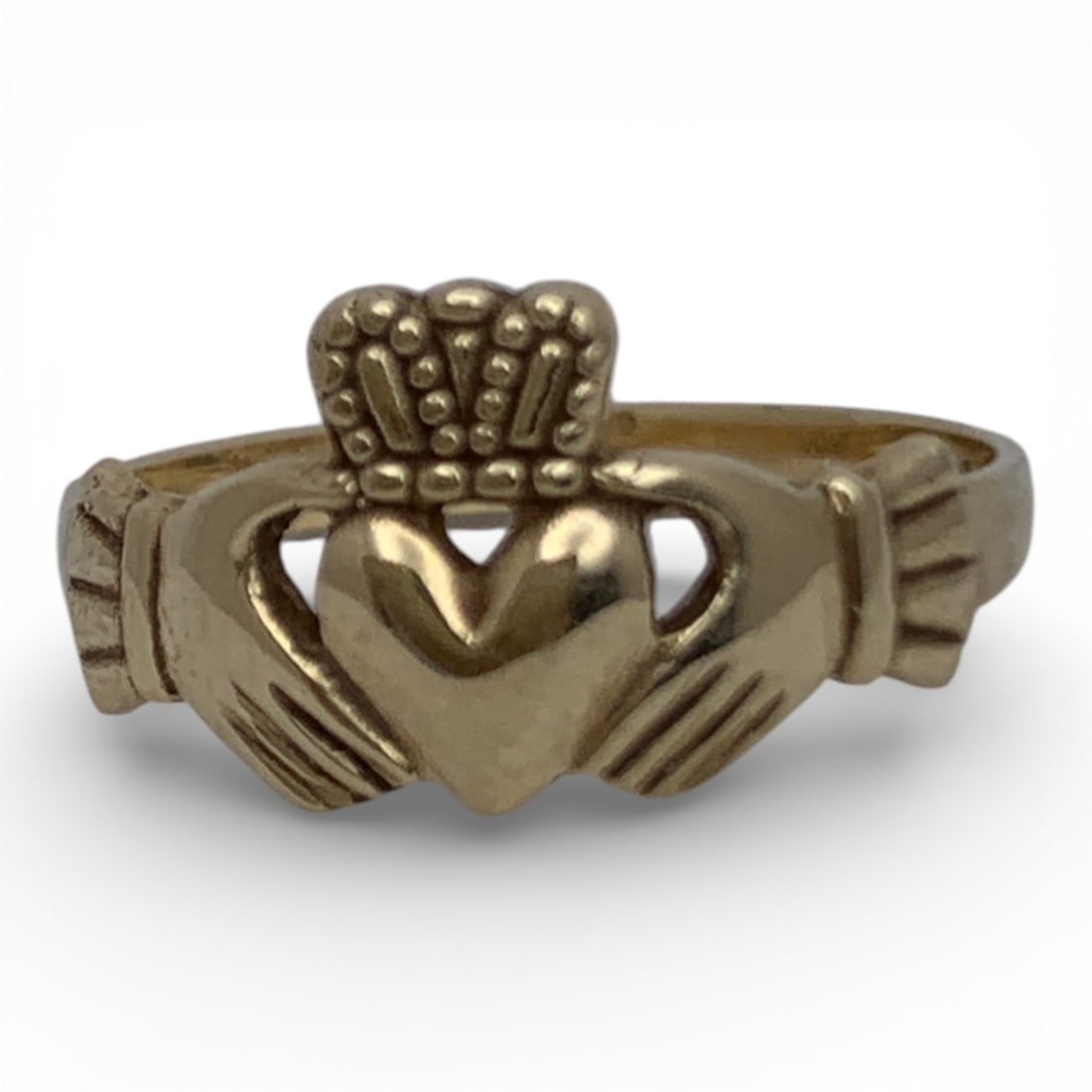 14k Yellow Gold Claddagh Ring: Marked 14k - Size 6.75 - 1.3 DwtGemstones Tested With Presidium Gem Tester Il - Berners Does Not Guarantee Authenticity Of Gemstones