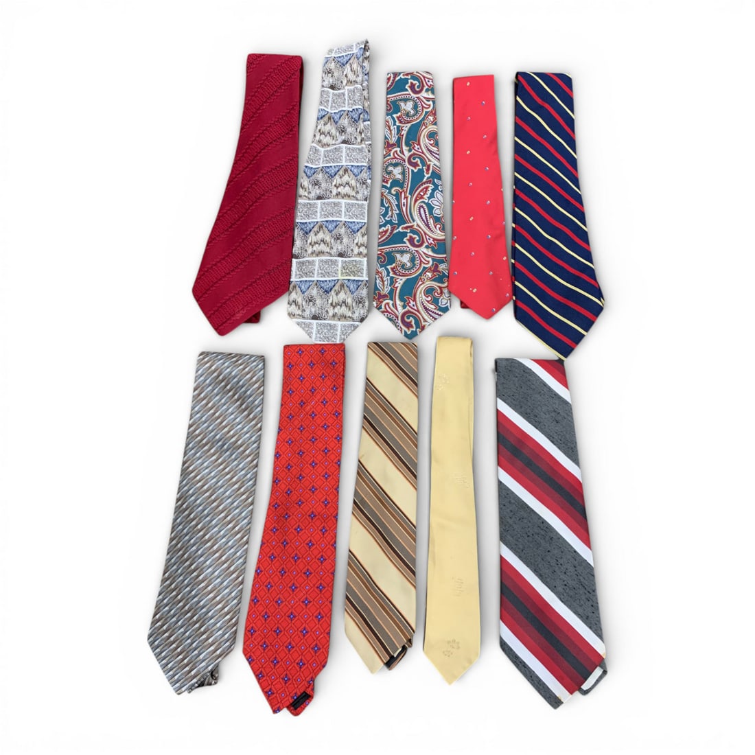Group Of 10 Ties Including 5 Silk Ties (1 of 2)