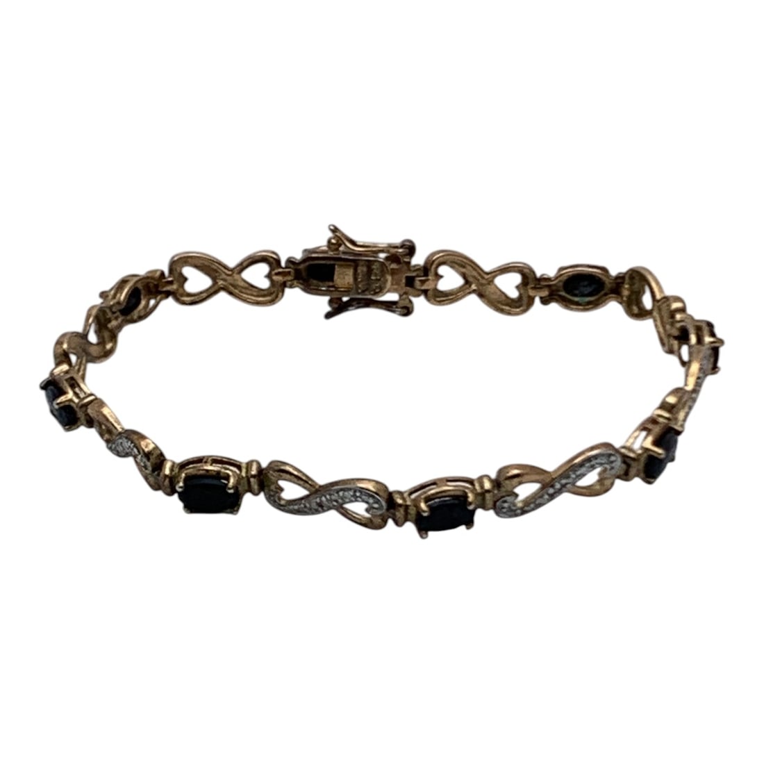 Sterling Silver & Sapphire Gold Tone Bracelet (1 of 5)