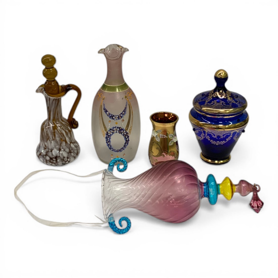 Group Of 5 Glass Vases (1 of 4)