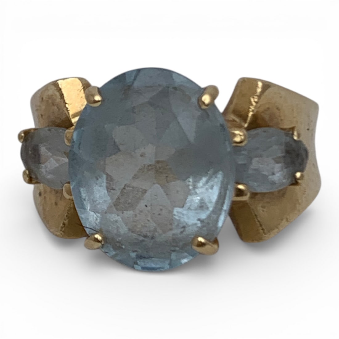 14k Yellow Gold & Blue Quartz Ring: Marked 14k - Size 7 - 3.5 DwtGemstones Tested With Presidium Gem Tester Il - Berners Does Not Guarantee Authenticity Of Gemstones