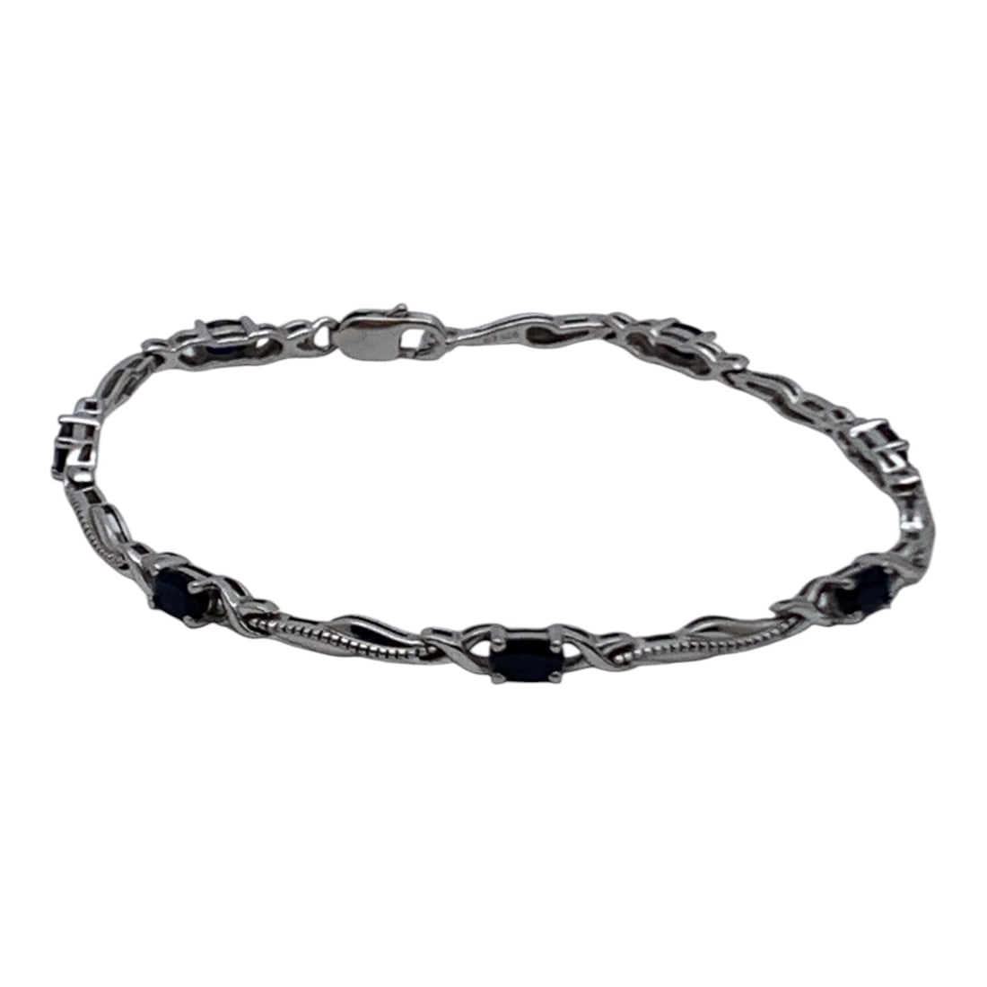 Sterling Silver & Sapphire Bracelet (1 of 3)